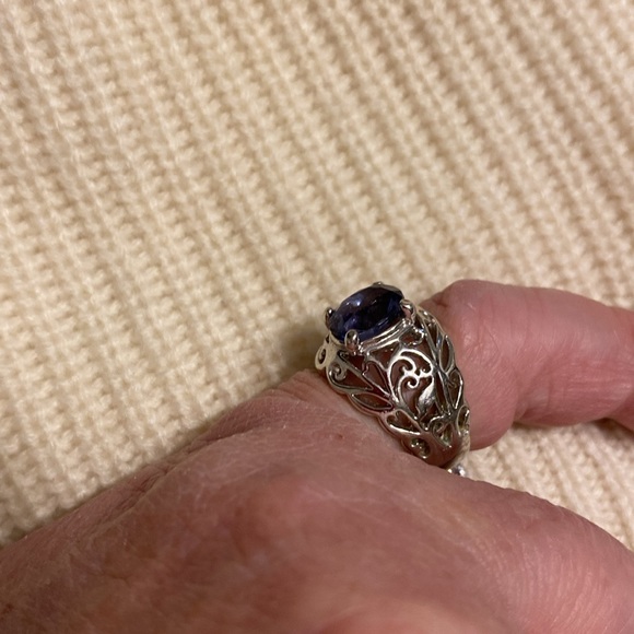 Ring, sterling, amethyst - Picture 5 of 5